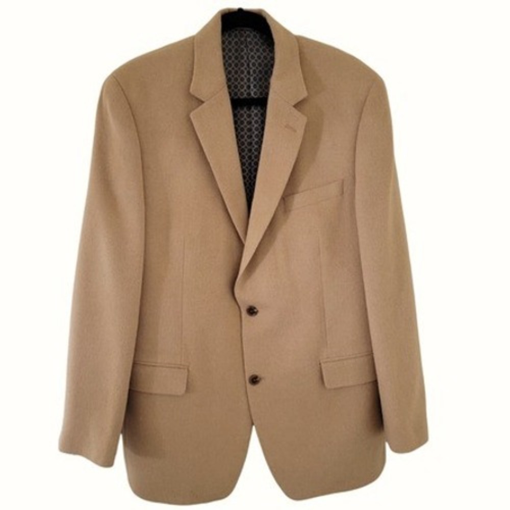 Michael Kors Tan Wool Blend‎ Blazer Sport Coat Men's 42L Long